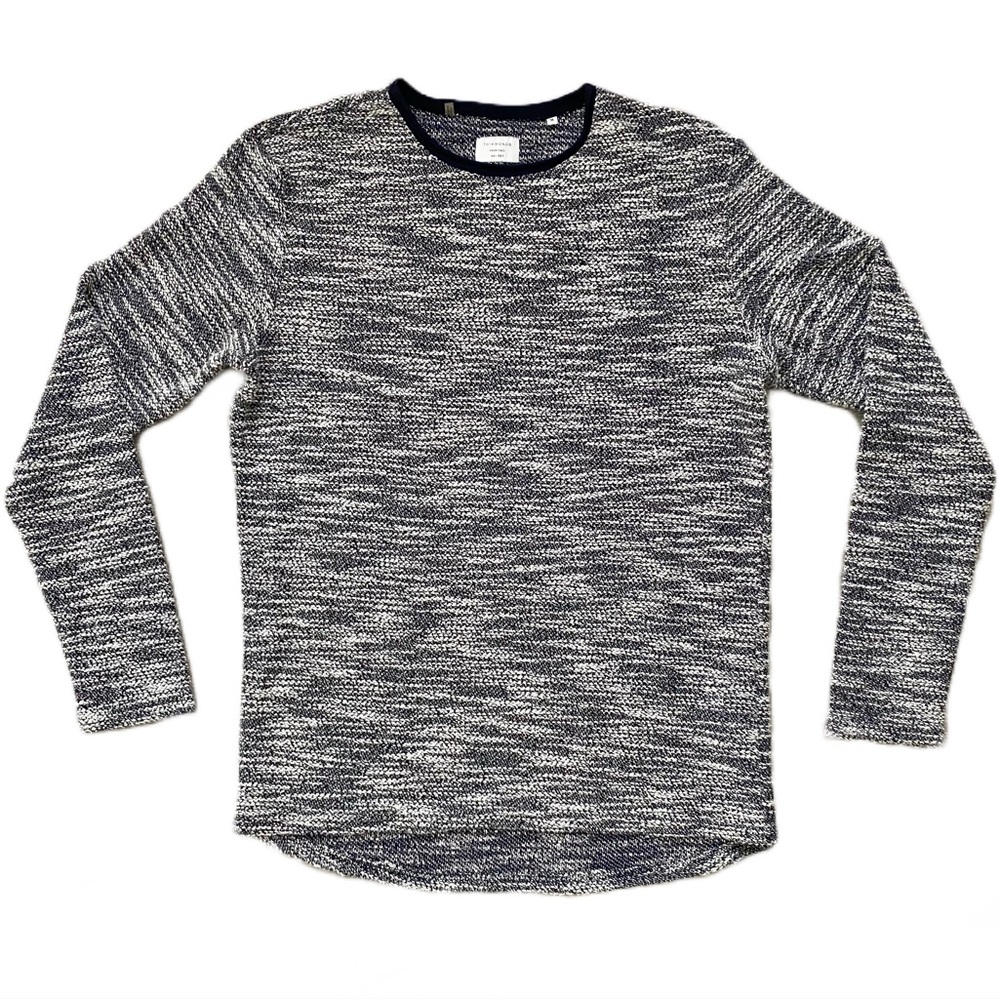7 Diamonds Men's Black & White Marled Crewneck Sweater